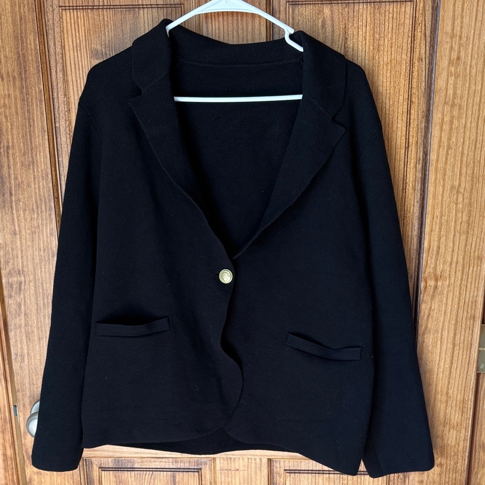 J. Crew Classic Black Blazer with Gold Button